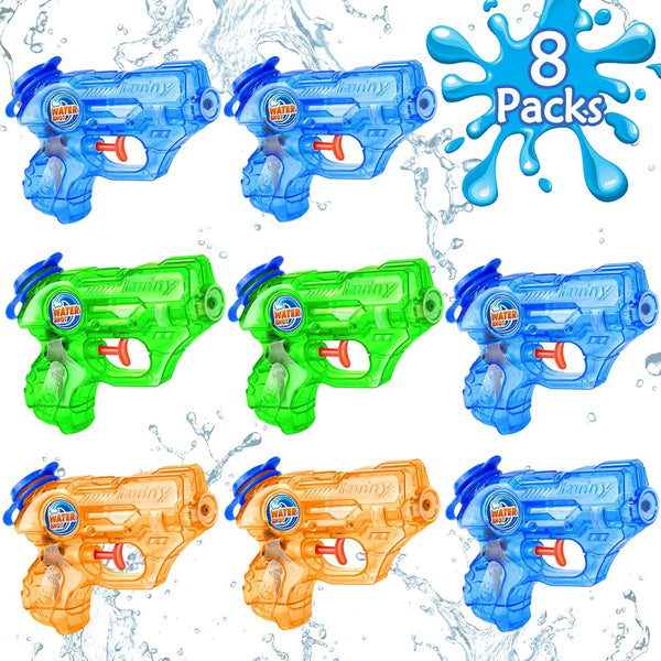 Mini Water Gun for Kids: 8 Pack Soaker Squirts Blasters with Trigger for Boys Girls Summer Outdoor Swimming Pool Water