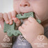 Moonkie Teething Toy, Safe & Easy to Hold BPA Free Silicone Baby Soothing Teethers, Prevent Finger Sucking Teether Toys Best for Babies 0-6 6-12 Months (Crocodile Sage)