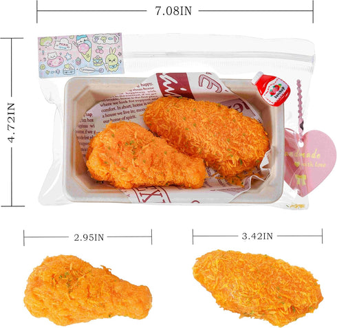 Handmade Taba Fried Chicken Squishy - Crispy Chicken Silicone Squishy Toy, Soft Stress Relief Fidget Toys for Kids