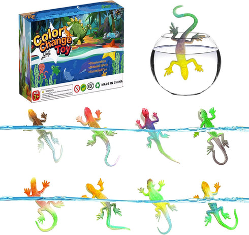 Lizard Series -16pcs Temperature Color Changing Bath Toys,Water Table Toy for Easter