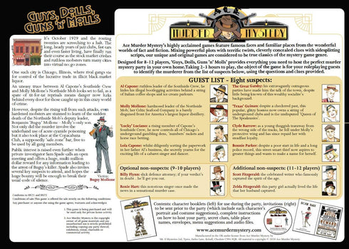 Ace Mafia Murder Mystery Party Game, A5 Box for 8-10 Players