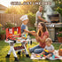 STACTCUTE Playset 60Pcs 3-5+ Set Kids BBQ Grill with Realistic Steam, Sound & Lights - Pretend Play Kitchen Food Toy