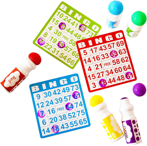 Set 24 Pack (12 Yuanhe Bingo Daubers Dot Markers - Paint Dotters for Toddlers and Kids Art Supply, of Colors)
