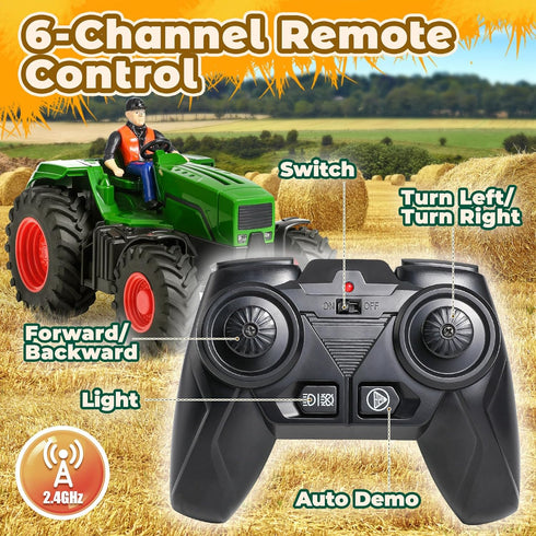 Set 2 3 4 5 6 7 8 FRUSE Remote Control Tractor Toy,RC Tractor & Truck and Trailer,Truck Toys with Rechargeable
