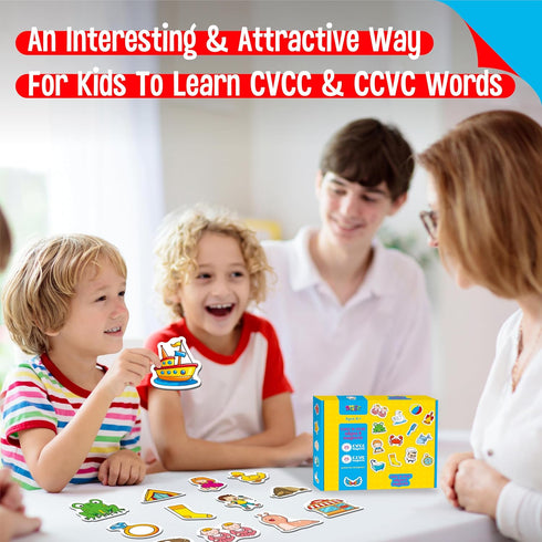 50 4+ PCS CVCC & CCVC Object Magnets, Magnetic Thickened Fridge Magnets Adorable Educational Learning Toys