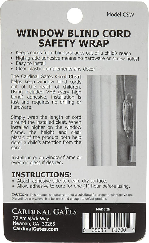 Cardinal Gates Cord Safety 3-Wraps, Clear