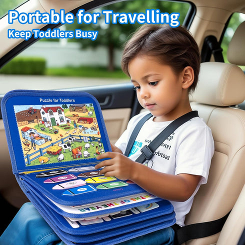 Gift,12-Page 24 1 Toddler Busy Board Montessori Toys, Busy Book for Toddlers, Boy Girl Birthday Activity Book