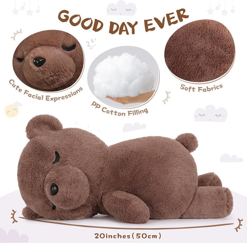 20 inch Tezituor Big Teddy Bear Stuffed Animals Sleeping Plush Toy, Cute Stuffed Koala Bear Toy Soft Brown Bear Plush