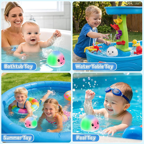 1-3, 1 2 3 6-12 Baby Bath Toys for Kids Ages Easter Basket Stuffers for Baby Year Boy Girl, Whale Bath Toy Sprinkler