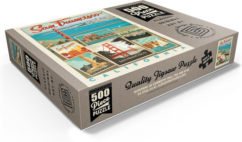 MyPuzzle San Francisco: Multi-Image Collage Print, Vintage Poster, Premium 500 Piece Jigsaw Puzzle