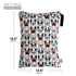 FLOCK THREE Washable Wet Bag Diaper Bag, Water Resistant Swimming Bag with Pugs Dog Print, 12.6'' x 16.5''