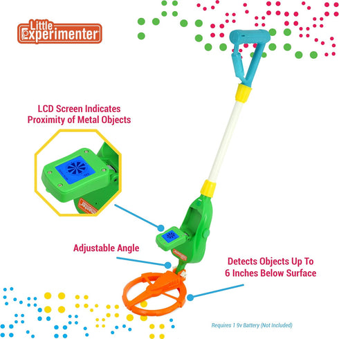 Metal Detector for Kids - Adjustable Beach Metal Detectors with LCD Screen, STEM Outdoor Activity Kit for Ages 4-12