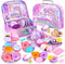 Auney Tea Set Toys for Girls 36pcs, Unicorn Tea Party Toy Pretend Play