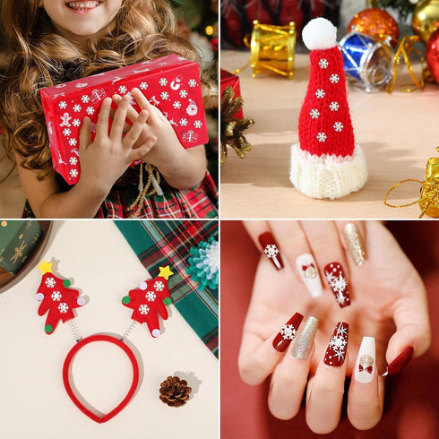HOMICO 200 Pieces Mini Snowflakes for Craft Dollhouse Miniatures Transparent Tiny Snowflakes Tiny Christmas