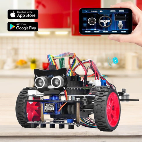 OSOYOO Model 3 Robot Car DIY Starter Kit for Arduino, Remote Control App, Educational Motorized Robotics, IOT Coding