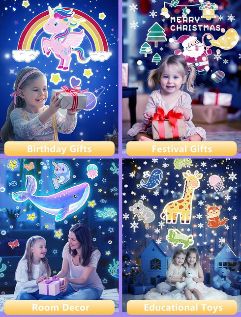 Eigther 21 Sets 1-14 360 of Films, Projector Night Light for Kids Bedroom, Ceiling, Baby Night Light Projector, Star
