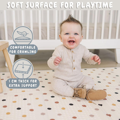47 35 Inches) Bubba Bear Baby Play Mat, Thick Foam with Pattern Design, Foldable Waterproof Padded Crawling Mat