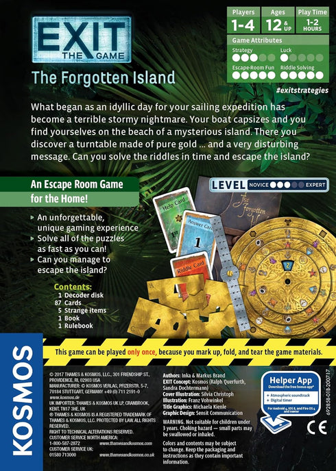 Exit: The Forgotten Island | Exit: The Game - Family-Friendly Card-Based Escape Room for 1 to 4 Players