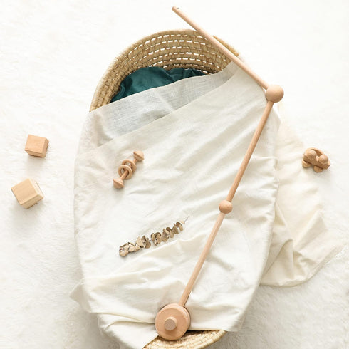 Baby Crib Mobile Arm - HBM Wooden Mobile Hanger for Crib Baby Girl Nursery Decor