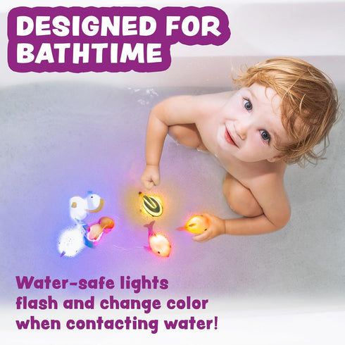 6 Pack Tub Works Mermaid Lagoon Light Up Bath Toys, | Water-Activated Light Up Toys Flash & Change Color | Easy-Grip