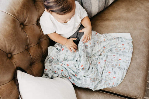Trout Pattern Large Baby Swaddle Blanket - Premium Knit Receiving Blanket