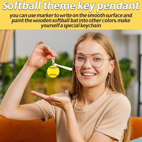 90Pcs Softball Party Favors, Bulk Softball Gifts for Team, Plastic Tumbler with Lid and Straw, Hair Ties, Keychain,