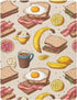 Pigsaly 27x39 Inch Crib Sheets Grunge Fruits Coffee Eggs Bacon Baby Sheet for Standard Crib Mattress Boys Girls Toddler