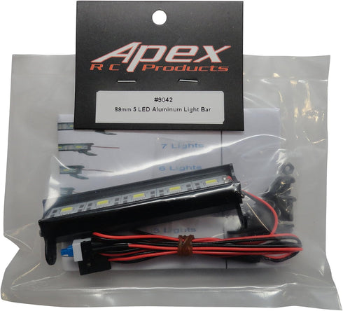 Apex RC Products 5 LED Aluminum Light Bar 89mm Compatible with LaTrax SST, Traxxas 1/16 Slash, Stampede/4x4/Nitro,
