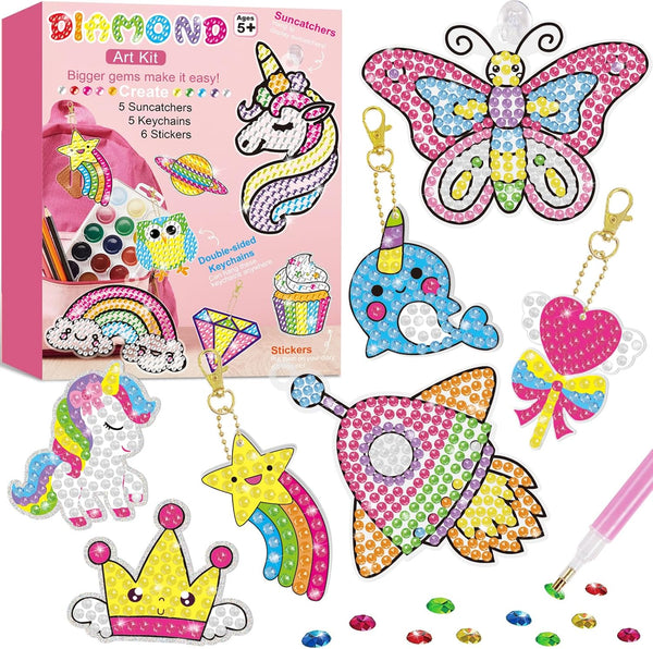 BANBBUR 16 Pcs Gem Art for Kids Age 4-8 8-12,Kids Crafts 5D