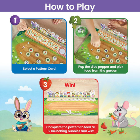 hand2mind Bunny Brunch Board Game - Cooperative Math Game for Kids, Educational Counting Game, Easter Toys
