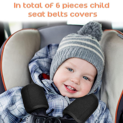 6 2.4 5.7 Inches(Black) Riakrum Pieces Car Seat Strap Pads Covers for Baby Kids, Carseat Strap Covers Shoulder Pads