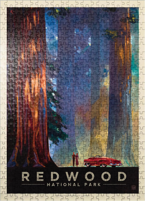 MyPuzzle Redwood National Park: Among The Giants, Vintage Poster - Premium 500