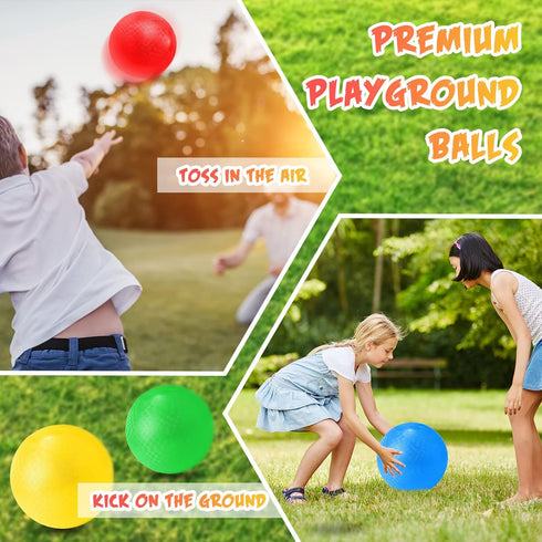 Jerify 12 Pcs Playground Balls - 10 Inch Bouncy Dodge Balls for Kids and Adults Indoor Outdoor Games and Fun