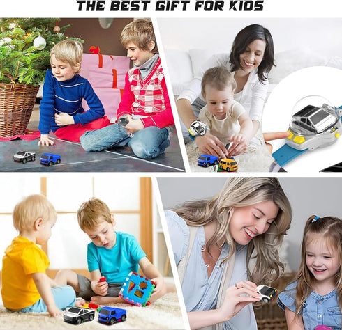 Mini Remote Control Car Watch Toy for Kids, 2.4G RC Cars with LED Lights, USB Charging, Birthday Christmas Gifts