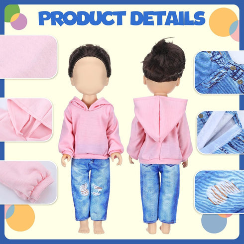 8 18 Inch Summer 18 Inch Bencailor Pieces Doll Clothes Dolly Girl Accessories Cotton Sweaters Denim Pant Regular Outfit