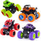 4 Pack Monster Truck Toys, Friction Powered Push and Go Toy Cars, Inertia Car Toy Set for Boys and Girls