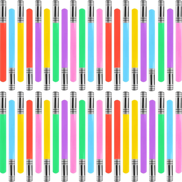 42 Pieces Inflatable Lightsabers, Costume Toys for Kids, Star Theme Birthday Party Supplies (6 Colors)