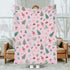SqtmuHLuo 60x80inch Pink Christmas Baby Blanket for Boys Girls Christmas Tree Candy Gift Watercolor Snowflake Holiday