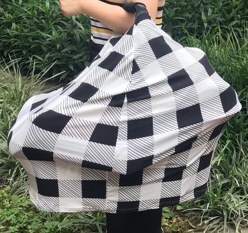Nursing Cover Breastfeeding Scarf - Baby Car Seat Covers, Infant Stroller Cover, Stretchy Canopy for Boys and Girls