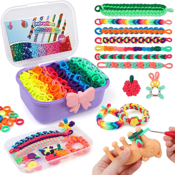 IQBOX Bracelet Making Kit Arts and Crafts for Girls Ages 8-12, Weaving
