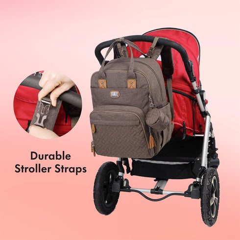 Backpack Pack Dikaslon Diaper Bag with Portable Changing Pad, Pacifier Case and Stroller Straps, Large Unisex Baby Bags