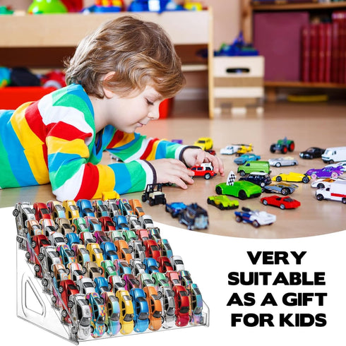 Hlimior 3 Pack 7-Tier 1/64 63 Toy Cars Display Shelf for Hot Wheels Display Case Storage Organizer for Scale Toy