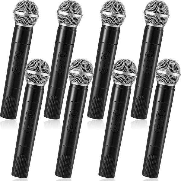 Zubebe 8 Pack Fake Microphone Prop, Halloween Plastic Pretend Microphone for Speech Practice, Plastic Microphone Stage