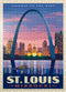 MyPuzzle St. Louis, MO Vintage Poster, Gateway Arch at Sunset, Premium 500 Piece Jigsaw Puzzle