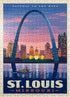 MyPuzzle St. Louis, MO Vintage Poster, Gateway Arch at Sunset, Premium 500 Piece Jigsaw Puzzle