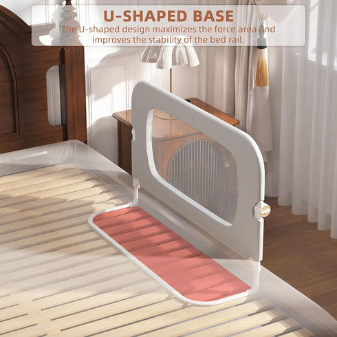 Bed Rail for Toddlers, Adjustable Foldable Guard for Kids, Height Adjustable Bed Rail for Twin, Full, Queen & King Beds