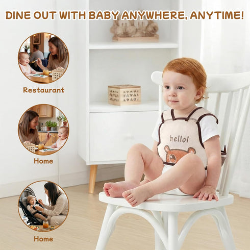 High Chair Straps - Portable Feeding Strap Safety Belt Foldable Booster Harness Belt for Restaurant Shopping Cart