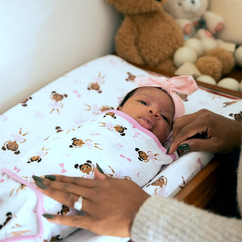 Baby Swaddle 100% Cotton, Ballerina Theme (Zhara) for Newborn - 3 Months