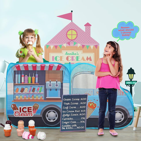 25.6" 55" 29.5" LimitlessFunN Ice Cream Truck Pop Up Kids Play Tent | Includes Carrying Case |, Children Indoor