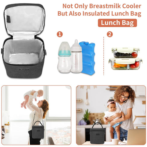Pack, 6 9 Mancro Breastmilk Cooler Bag with Ice Insulated Bottle Bag for Baby Bottles (Up to Ounce) with Shoulder Strap